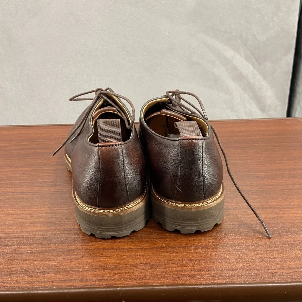 Thomas & Vine Davies Mens US 9 Dress Shoes Brown Leather Plain Toe Derby Formal